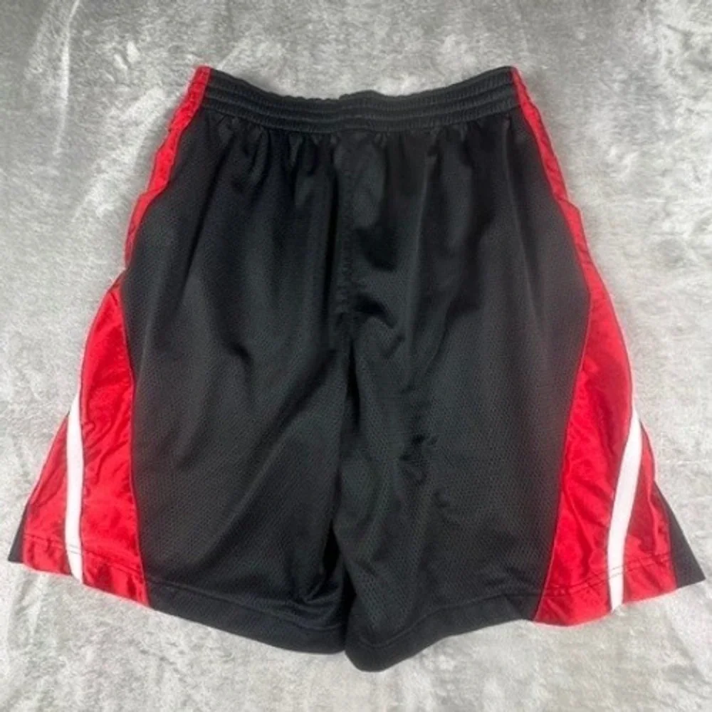 Nike Shorts Mens Large Black Red Mesh Basketball Athletic Swoosh Activewear